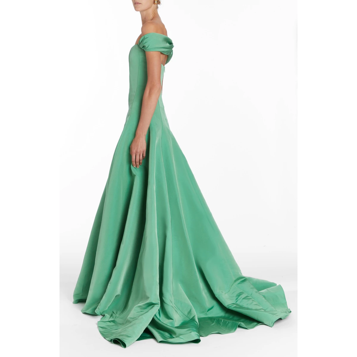 Markarian bridal with romantic neckline and structured silhouette