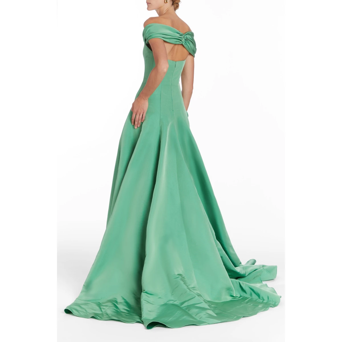 Markarian gowns with romantic neckline and structured silhouette