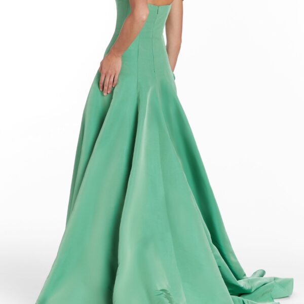 Markarian gowns with romantic neckline and structured silhouette