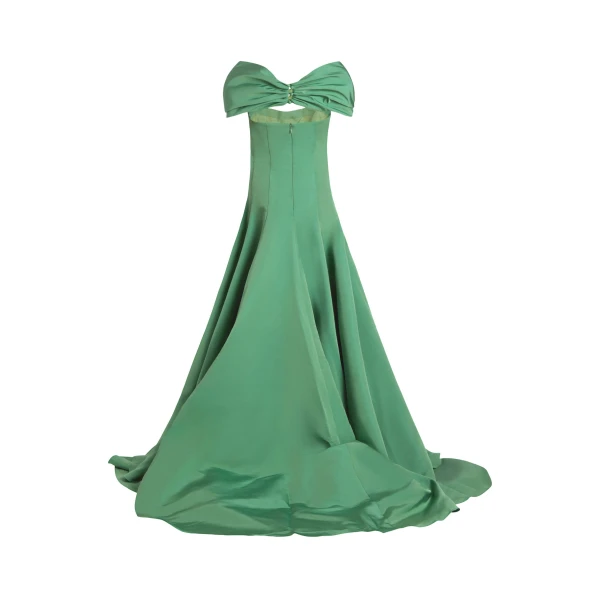 Markarian gowns with romantic neckline and structured silhouette