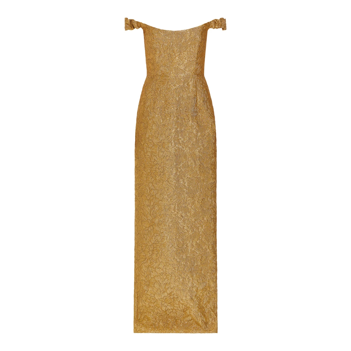 Markarian gown with romantic neckline and structured silhouette