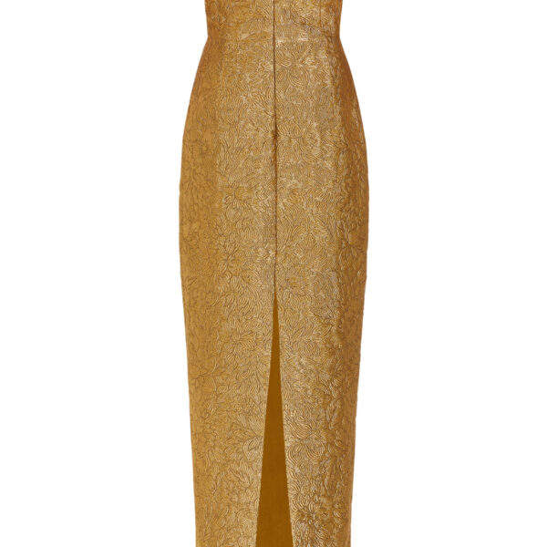 Markarian gowns with romantic neckline and structured silhouette