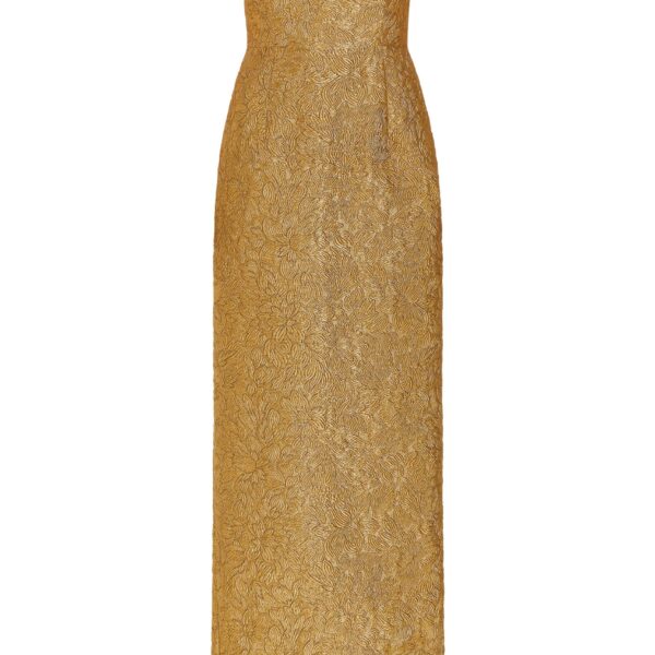 Markarian gown with romantic neckline and structured silhouette