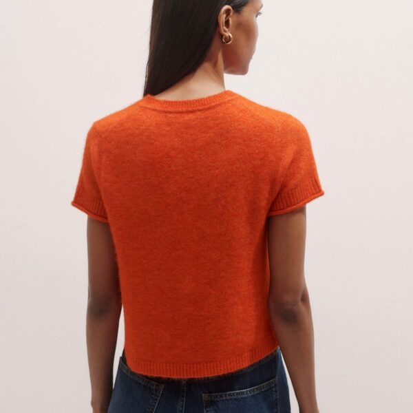 Me and Em Button-Through Knit Baby Tee – luxury British Orange in Me and Em exclusively at Coveti
