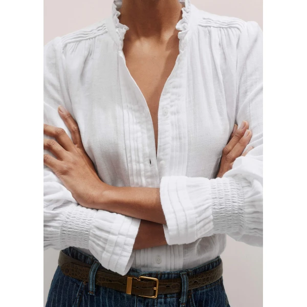 Me and Em Cheesecloth Pleat Detail Blouse, view 3