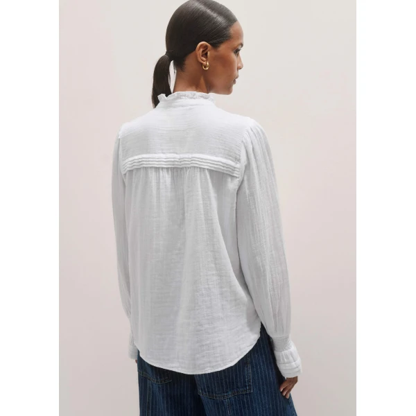 Me and Em Cheesecloth Pleat Detail Blouse, view 5