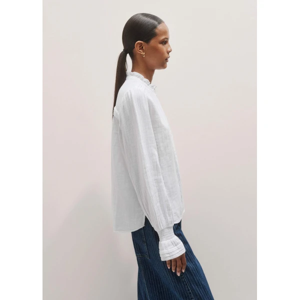 Me and Em Cheesecloth Pleat Detail Blouse, view 6