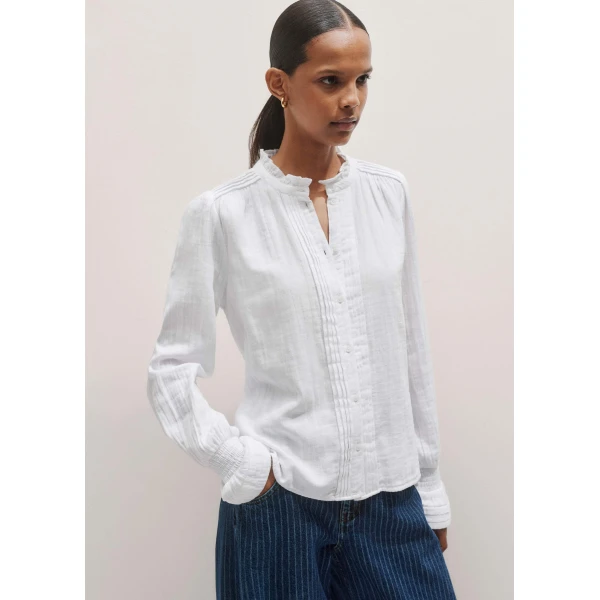 Me and Em Cheesecloth Pleat Detail Blouse, view 7