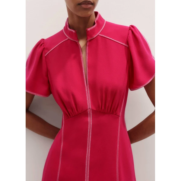 Me and Em Contrast Stitch Midi Dress, view 3