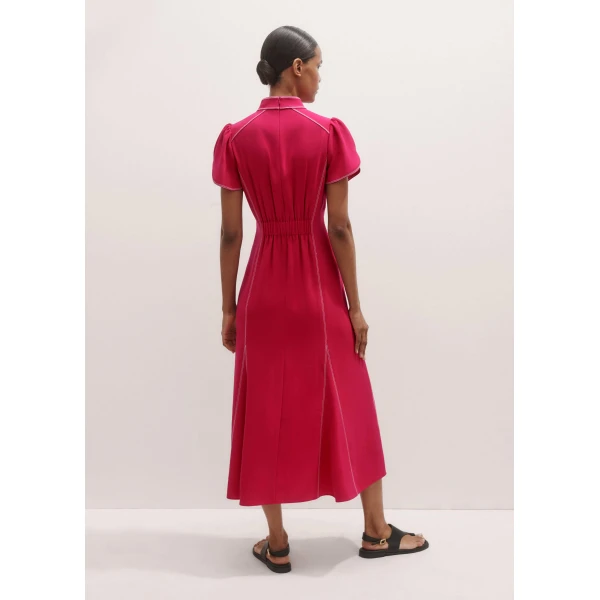 Me and Em Contrast Stitch Midi Dress, view 4