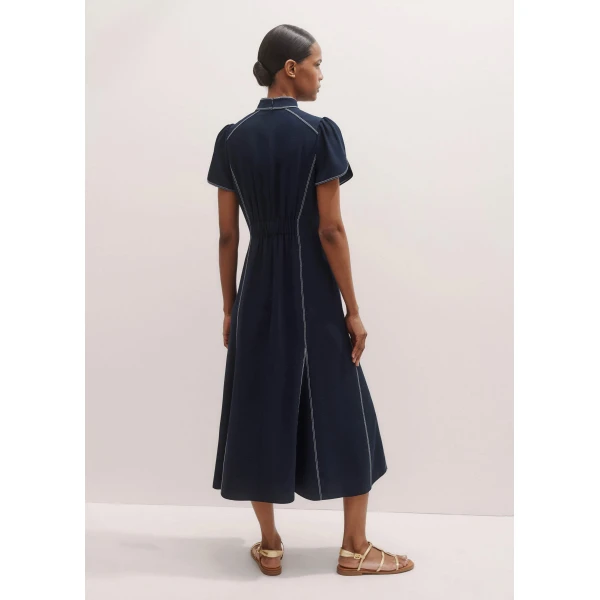Me and Em Contrast Stitch Midi Dress, view 5