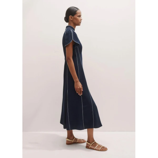 Me and Em Contrast Stitch Midi Dress, view 6