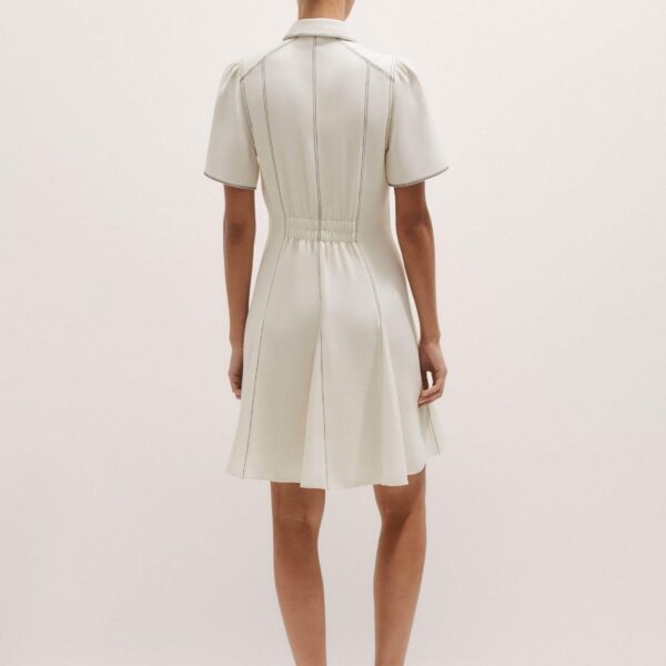 Me and Em Contrast Stitch Mini Dress – luxury British Ivory in Me and Em exclusively at Coveti