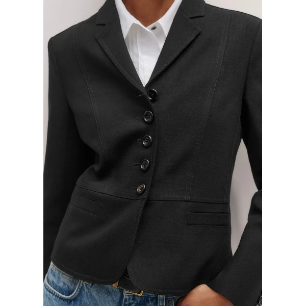 Me and Em Contrast Topstitch Short Fitted Blazer, view 2
