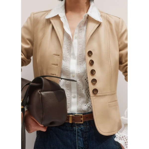 Me and Em Cotton Broderie Detail Straight Shirt, view 3