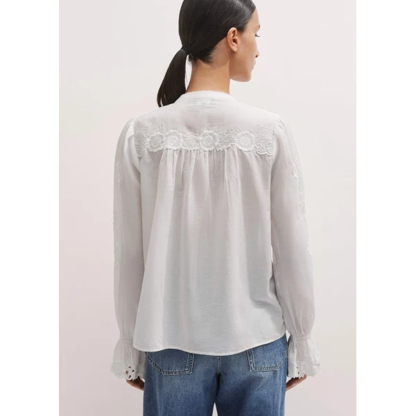 Me and Em Cotton Voile Floral Embroidery Blouse, view 6