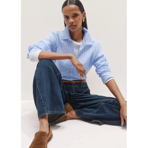 Me and Em Cotton Voile Relaxed Forever Stripe Shirt, view 2