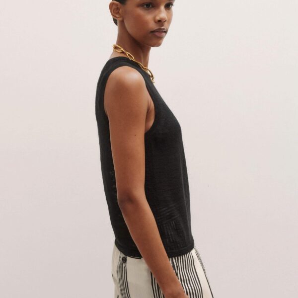 Me and Em Crew Neck Knit Tank – luxury British Black in Me and Em exclusively at Coveti