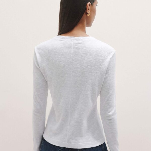 Me and Em Crew Neck Long Sleeve Tee – luxury British White in Me and Em exclusively at Coveti