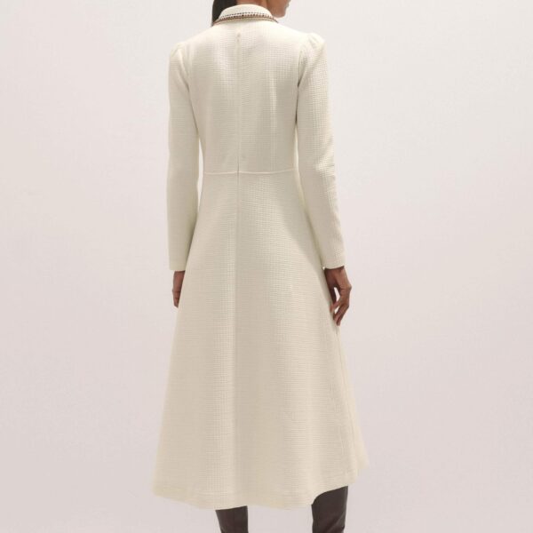 Me and Em Crochet Trim Fit And Flare Midi Dress – luxury British Ivory in Me and Em exclusively at Coveti