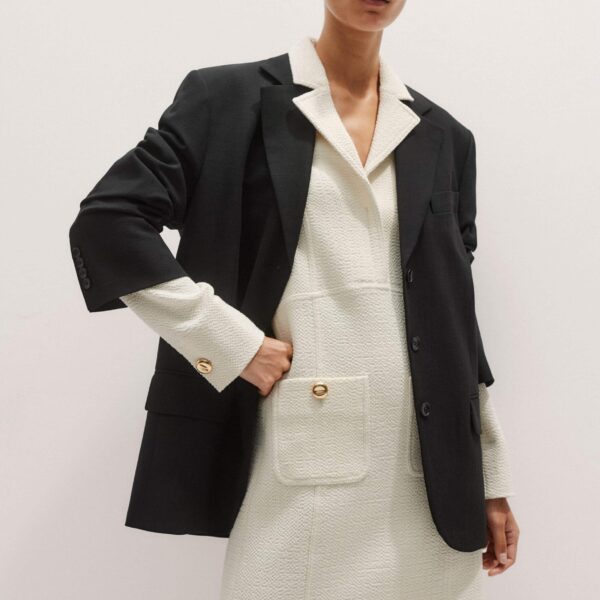 Me + Em Day-To-Evening Textured Mini Dress – luxury British Ivory in Me and Em exclusively at Coveti