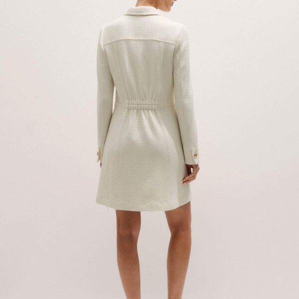 Me + Em Day-To-Evening Textured Mini Dress – luxury British Ivory in Me and Em exclusively at Coveti
