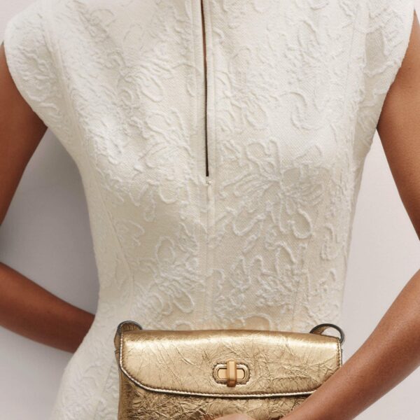 Me and Em Floral Jacquard Midi Dress – luxury British Ivory in Me and Em exclusively at Coveti