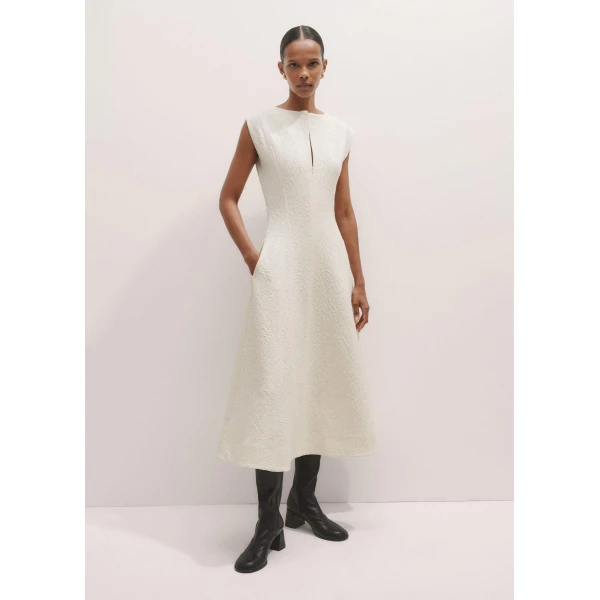 Me and Em Floral Jacquard Midi Dress, view 7