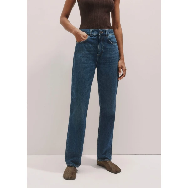 Me + Em Full-Length Straight Jean – luxury British Blue in Me and Em exclusively at Coveti