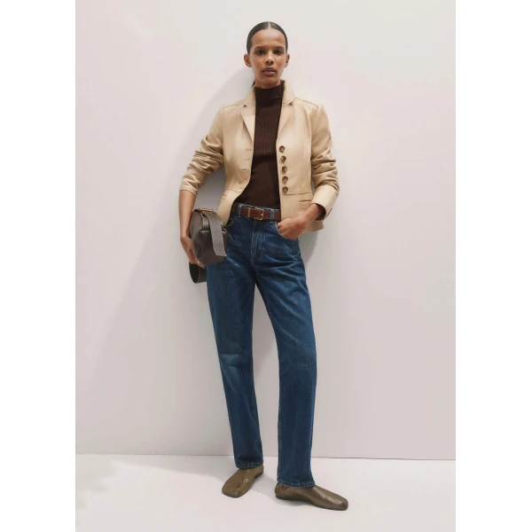 Me and Em Full-Length Straight Jean – luxury British Blue in Me and Em exclusively at Coveti