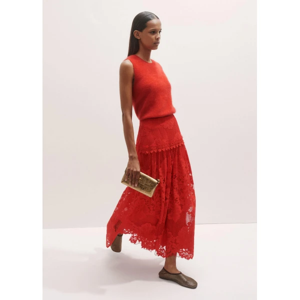 Me and Em Graphic Floral Lace Maxi Skirt, view 2