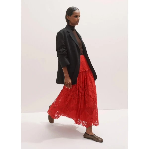 Me and Em Graphic Floral Lace Maxi Skirt, view 6