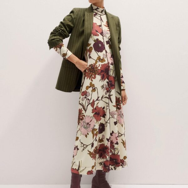 Me + Em High Neck Jersey Maxi Dress – luxury British Multicolour in Me and Em exclusively at Coveti