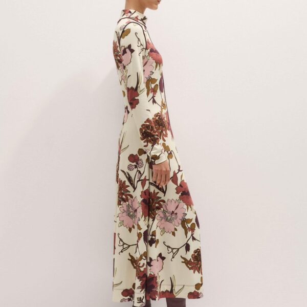Me + Em High Neck Jersey Maxi Dress – luxury British Multicolour in Me and Em exclusively at Coveti
