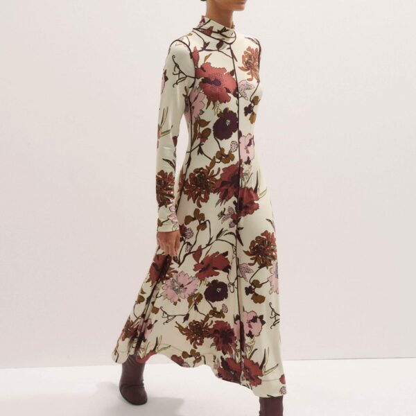 Me and Em High Neck Jersey Maxi Dress – luxury British Multicolour in Me and Em exclusively at Coveti