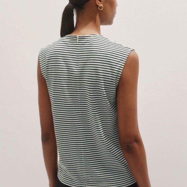 Me + Em Impossibly Soft Scarf Neck Sleeveless Tee – luxury British Multicolour in Me and Em exclusively at Coveti