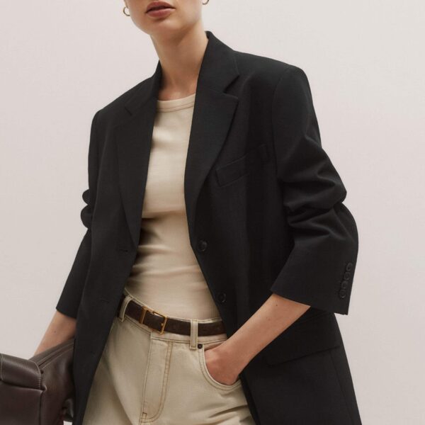 Me + Em Intelligent Oversized Blazer – luxury British Black in Me and Em exclusively at Coveti