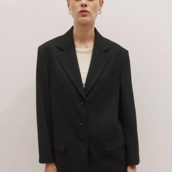 Me and Em Intelligent Oversized Blazer – luxury British Black in Me and Em exclusively at Coveti