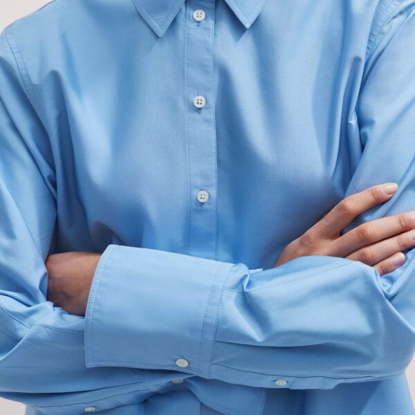 Me and Em Italian Cotton Oversized Shirt – luxury British Blue in Me and Em exclusively at Coveti