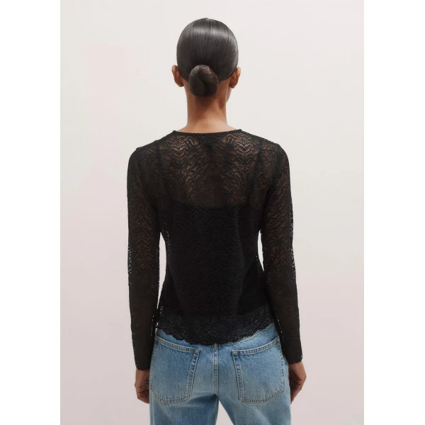 Me and Em Lace Crew Neck Top, view 5