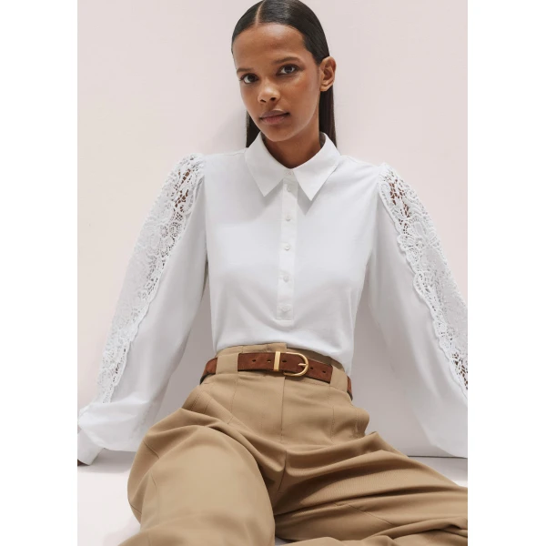 Me and Em Lace + Poplin Layering Shirt, view 2