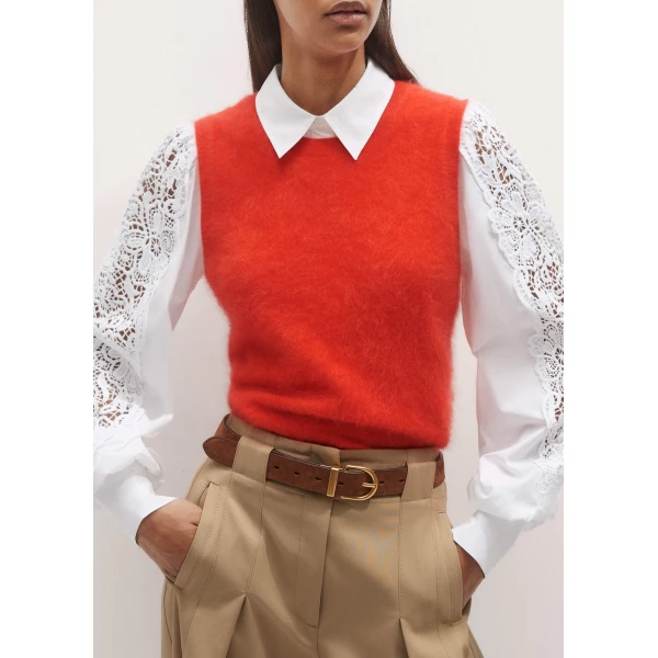 Me and Em Lace + Poplin Layering Shirt, view 3