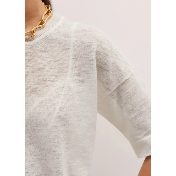 Me and Em Linen Blend Knit Tee, view 3