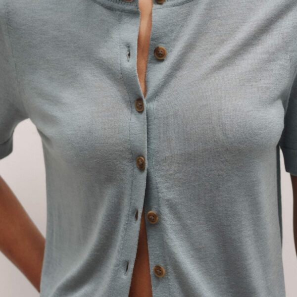 Me and Em Merino Cashmere Barely There Buttoned Knit Tee, view 2