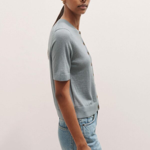Me and Em Merino Cashmere Barely There Buttoned Knit Tee, view 6