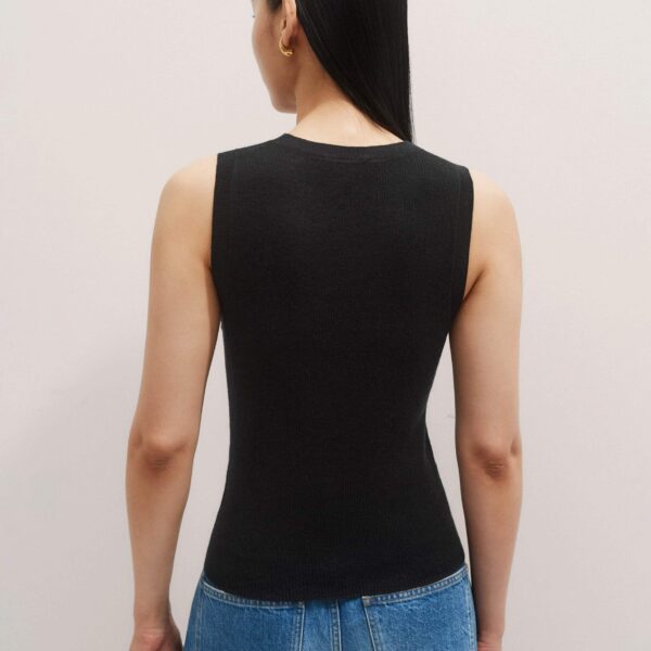 Me and Em Merino Cashmere Barely There Slim Knit Vest – luxury British Black in Me and Em exclusively at Coveti
