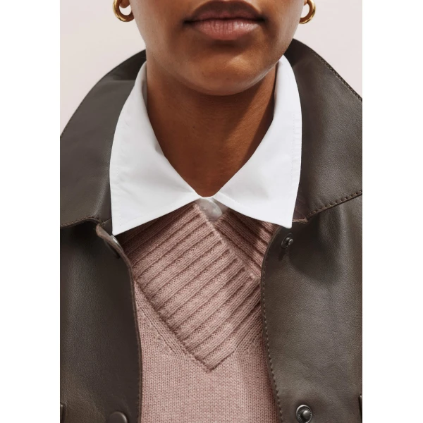 Me and Em Merino Cashmere High V-Neck Knit Vest, view 3