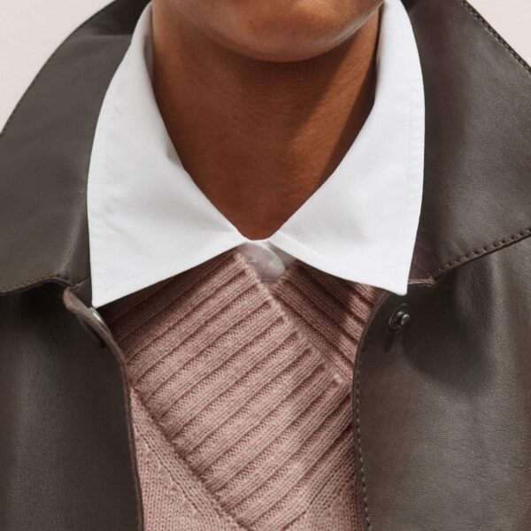 Me and Em Merino Cashmere High V-Neck Knit Vest – luxury British Pink in Me and Em exclusively at Coveti