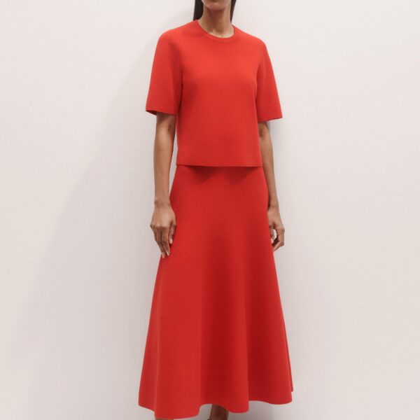 Me and Em Milano Knit Maxi Skirt – luxury British Red in Me and Em exclusively at Coveti