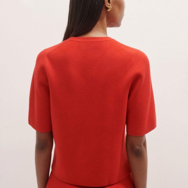 Me and Em Milano Knit Relaxed Tee – luxury British Red in Me and Em exclusively at Coveti